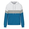 thumbnail image 6 of Jinhomg Fall Winter Casual Sweatshirts for Women 2026 Fashion Color Block Hoodies Casual Cozy Long Sleeve Kangaroo Pocket Sweatshirt with Drawstring Blue L, 6 of 6