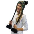 thumbnail image 2 of Black Thick Chunky Trapper Hat With Long Pom Poms, 2 of 5