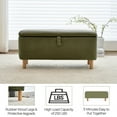 thumbnail image 4 of 39.3" Length Storage Ottoman Bench for Living Room,Green Bedroom Bench with Entryway Storage Rectangular Boucle Foot Rest Stool Padded Seat, 4 of 9