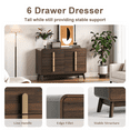 thumbnail image 5 of JOINICE Mid Century Modern Bedroom Set, 6 Drawer Dresser and Nightstand Sets with Gold Handles, Walnut, 5 of 7