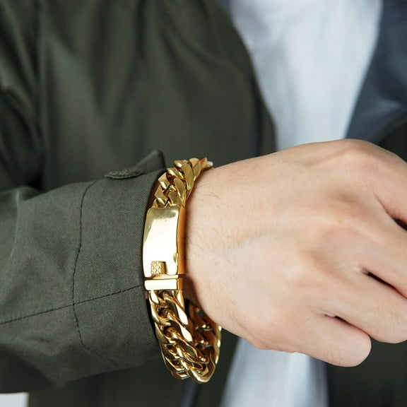 14K Yellow Gold Cuban Link Necklace Hip Hop Jewelry Miami Cuban Link Chain for Men