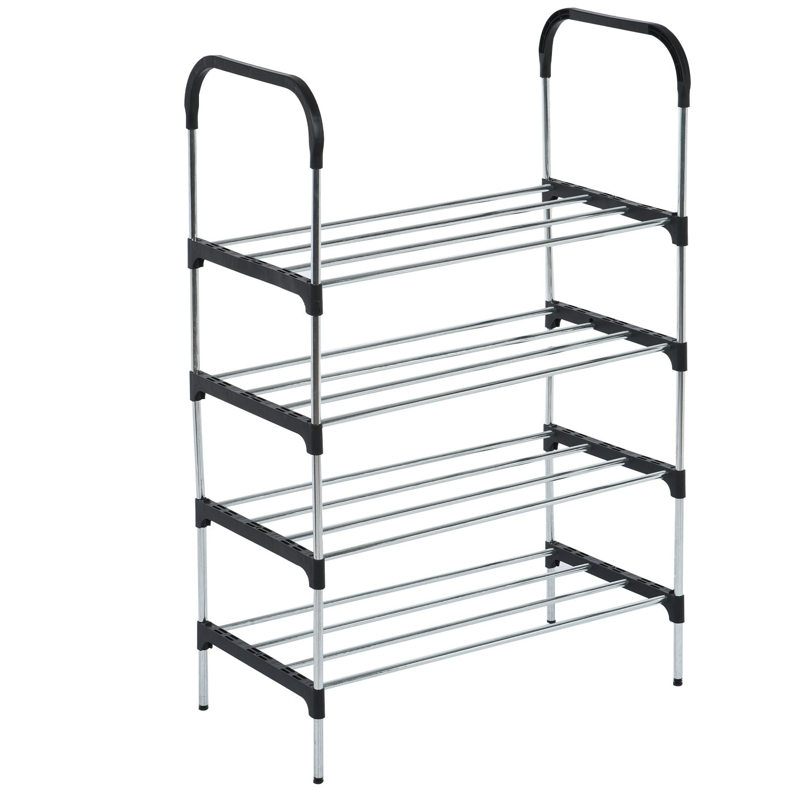 4Tier Stackable Shoe Rack, Expandable & Adjustable Shoe Organizer