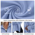 thumbnail image 5 of Quarter Zip Pullover Women Long Sleeve V Neck Tops Fashion Loose Sweatshirt, 5 of 6