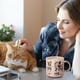 thumbnail image 5 of Taza Biching de cerámica rosa para beber, 14 onzas, con forma de gato y mamá, 5 of 7
