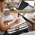 thumbnail image 5 of Haosy Accordion File Organizer Zipper Binder 500 Sheet 6-Tab Expanding File Folder Multi-Pocket 1.2 Inch 3 Ring Milk Tea and Fruit, 5 of 7