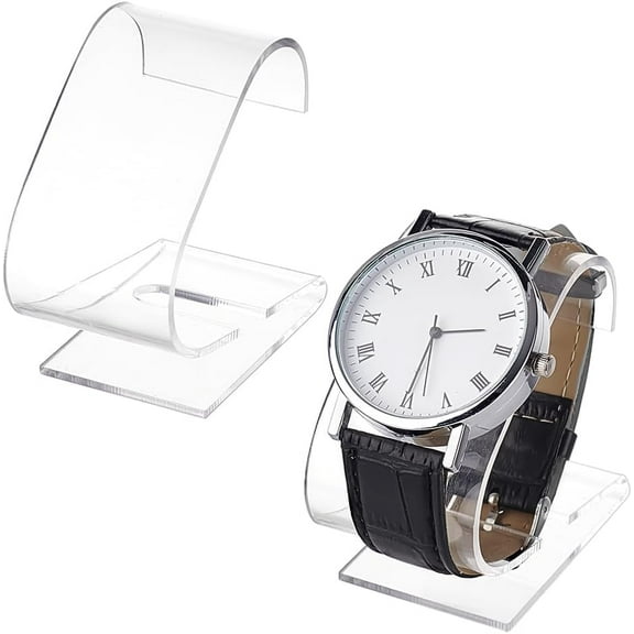 2pcs Clear Watch Display Stand 2.4 x 2.4 x 1.3 inch Single Watch Holder Acrylic Bracelet Display Rack Jewelry Holder Stand Watch Organizer Watch Storage Stand