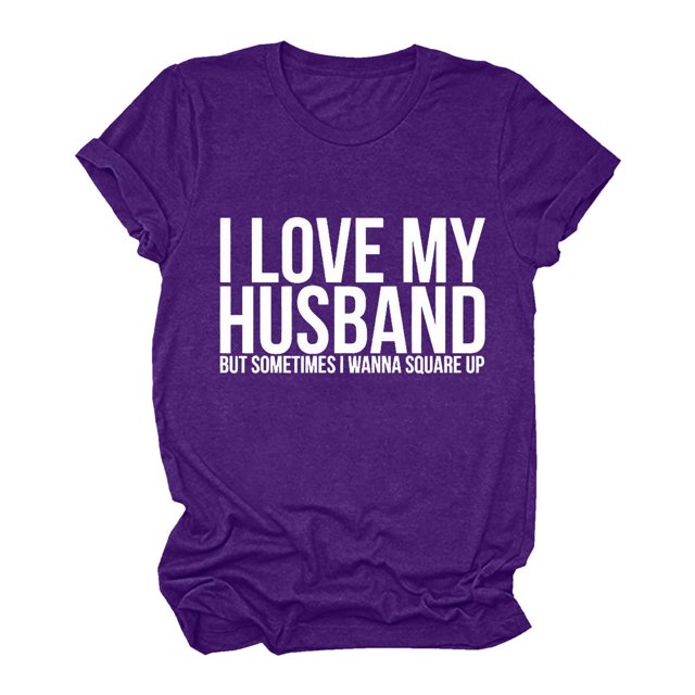 B91xZ Hauts Tendance pour Femmes, T-Shirt à Manches Courtes Extensible Col Rond, Violet TTG