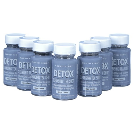 Rapid Fire Detox Cleansing Tea Shot, Activated Charcoal, Ginger Lemon flavor 1.7 oz. (7 Count)