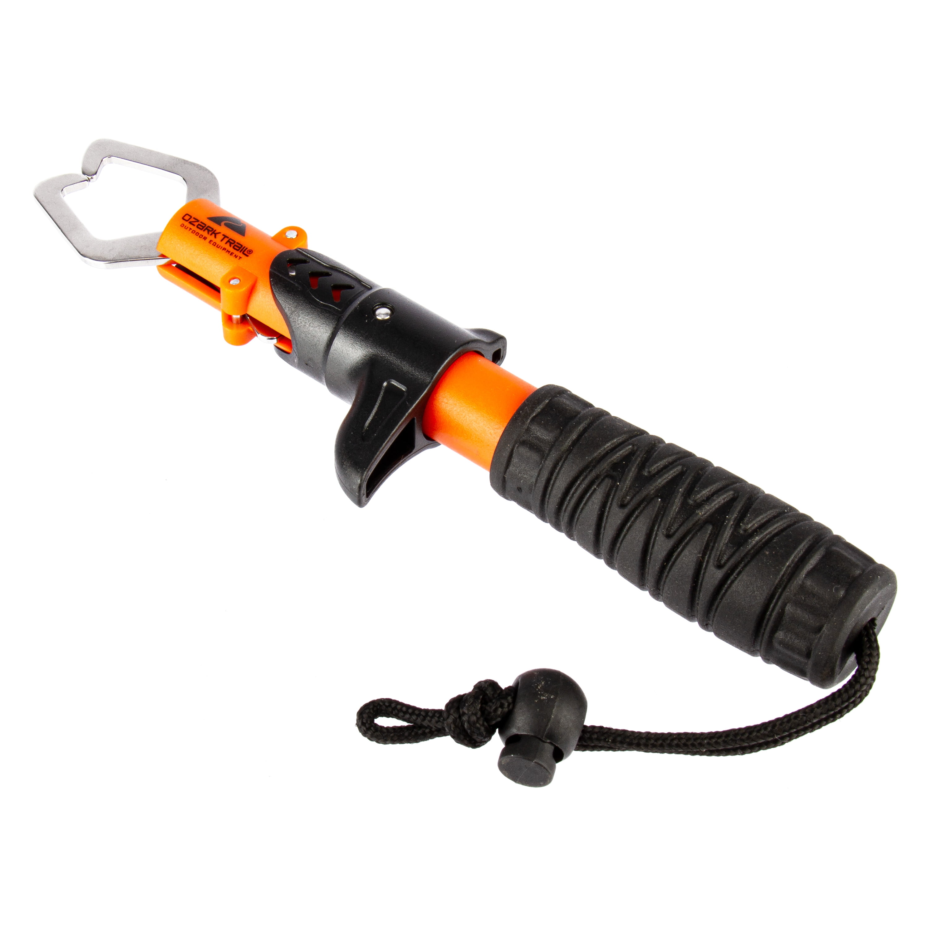 Ozark Trail Stainless Steel Fish Lip Gripper Tool with Non-Slip Handle and Wrist Strap, 8 Inch