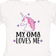 thumbnail image 4 of Inktastic My Oma Loves Me Girl Unicorn Girls Long Sleeve Baby Bodysuit, 4 of 5
