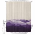 thumbnail image 2 of Purple Beige Ombre Waterproof Fabric Shower Curtain,Minimalist Ocean Waves Linen Waterproof Fabric Shower Curtain for Bathroom Curtains Bathtubs Hotel Shower Curtains with 12 Hooks Long 72x78in, 2 of 8