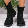 thumbnail image 5 of Mostsola Womens Gogo Boots Mid Calf Heel Zipper Boots Square Toe Retro Suede Short Booties, 5 of 8
