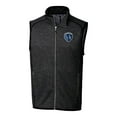 thumbnail image 2 of Men's-Cutter & Buck  Heather Charcoal Sporting Kansas City Big & Tall Mainsail Sweater-Knit Full-Zip Vest, 2 of 3