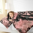 thumbnail image 4 of Manfei Princess Black Bow Full Size Comforter Sets, Chic Lattice Ribbon Bedding Comforter Set, Vintage Pink Blossom Bedding Sets, Super Cozy Room Decor Reversible 3-Piece, 4 of 8