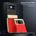 thumbnail image 6 of ELEHOLD Case for Samsung Galaxy Z Flip 3, Shockproof Hard PC Frosted Back Case with Hinge Protection & Built-in Screen Protector,Red, 6 of 9