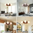 thumbnail image 6 of 5-Light Silver Chandelier Mid Century Chandeliers Modern Silver Globe Pendant Light Finished with White Frosted Glass Lampshade for Dining Room Bedroom Kitchen, 6 of 8