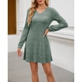 thumbnail image 2 of Elegant Ribbed V-Neck Knit Mini Dress | Soft Durable Fabric, Flattering Silhouette, Timeless Style for Brunch/Date/Evening | Breathable All-Season & Versatile, 2 of 29