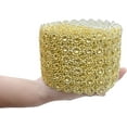 thumbnail image 4 of HUGFEGWE Crafts Faux Diamond Bling Wrap 4" x 10 Yards 6 Rows Gold Flower Pattern Faux Rhinestone Crystal Mesh Ribbon Roll for Wedding, Party, Centerpiece, Cake, Vase Sparkling UA824-25152, 4 of 7