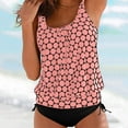 thumbnail image 2 of Jinhomg Womens Swimsuits Tankini Set 2 Piece Plus Size Bathing Suits Modest Sleeveless Polka Dot Print Tank Tops with Bottoms Vacation Beachwear Winter Saving Pink XL, 2 of 6