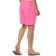 thumbnail image 3 of INSPIRE CHIC Men's Summer Solid Color Beach Drawstring Waist Mesh Lining Swim Shorts Pink 30, 3 of 6