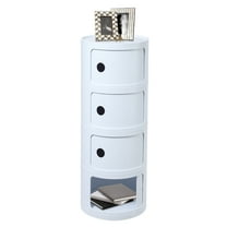 TFCFL 4-Tier Round Side Table Bathroom Freestanding Storage Cabient End Table Bedside Table Nightstand