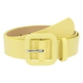 thumbnail image 2 of Women Belt Solid Color Thick Anti-break Adjustable Smooth Waist Decoration Wide Band Faux Leather Waist Belt Clothes Accessory, 2 of 8