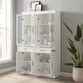 thumbnail image 5 of HomeStock Renaissance Refinement 2-Piece Glass Door Storage Pantry Set, White Finish, 14.5"D x 47.5"W x 78"H, Adjustable Shelving Storage, Modular Space-Saving Kitchen Pantry Cabinet Set, 5 of 5