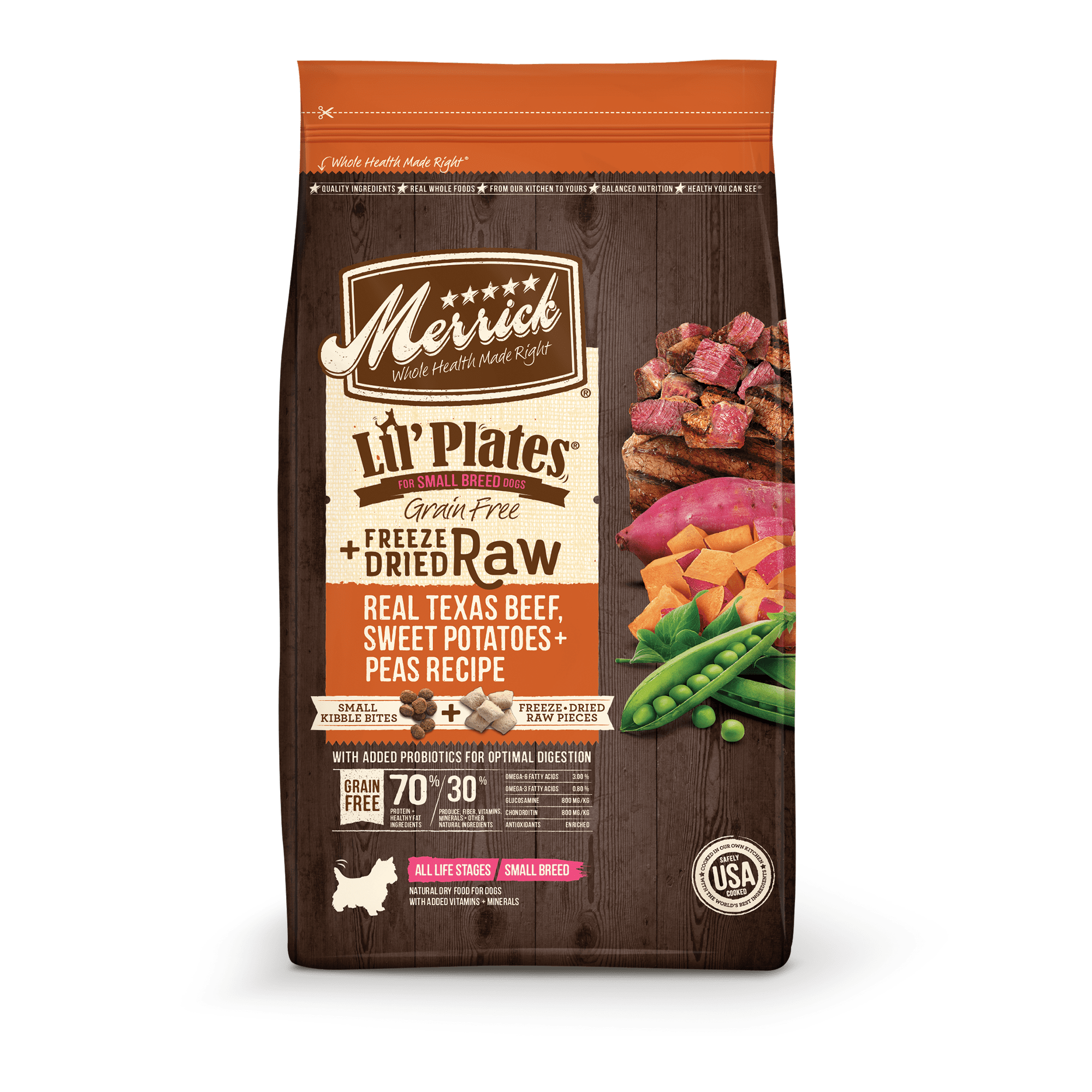 Merrick Lil' Plates Grain-Free Freeze-Dried Raw Bites Beef & Sweet Potato Recipe Dry Dog Food, 10 lb
