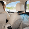 thumbnail image 2 of Turbine USB Car Fan, 3 Speed Headrest Mounted Rear Seat Cooler with 360 Degree Airflow for SUV Truck, Brown, 2 of 7