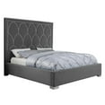 thumbnail image 1 of Gray Velvet Bedframe w/ 75" Tall Headboard and Silver Scale Design - Cal-King, 1 of 2