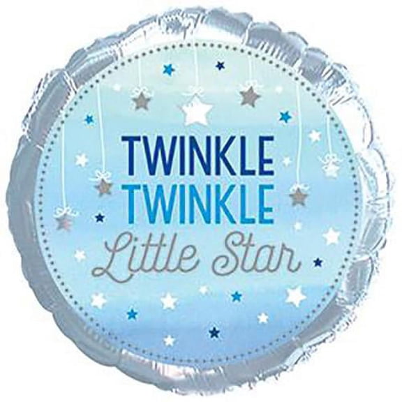 LOONBALLOON Baby Boy Balloons, 17″ ONE LITTLE STAR BOY TWINKLE