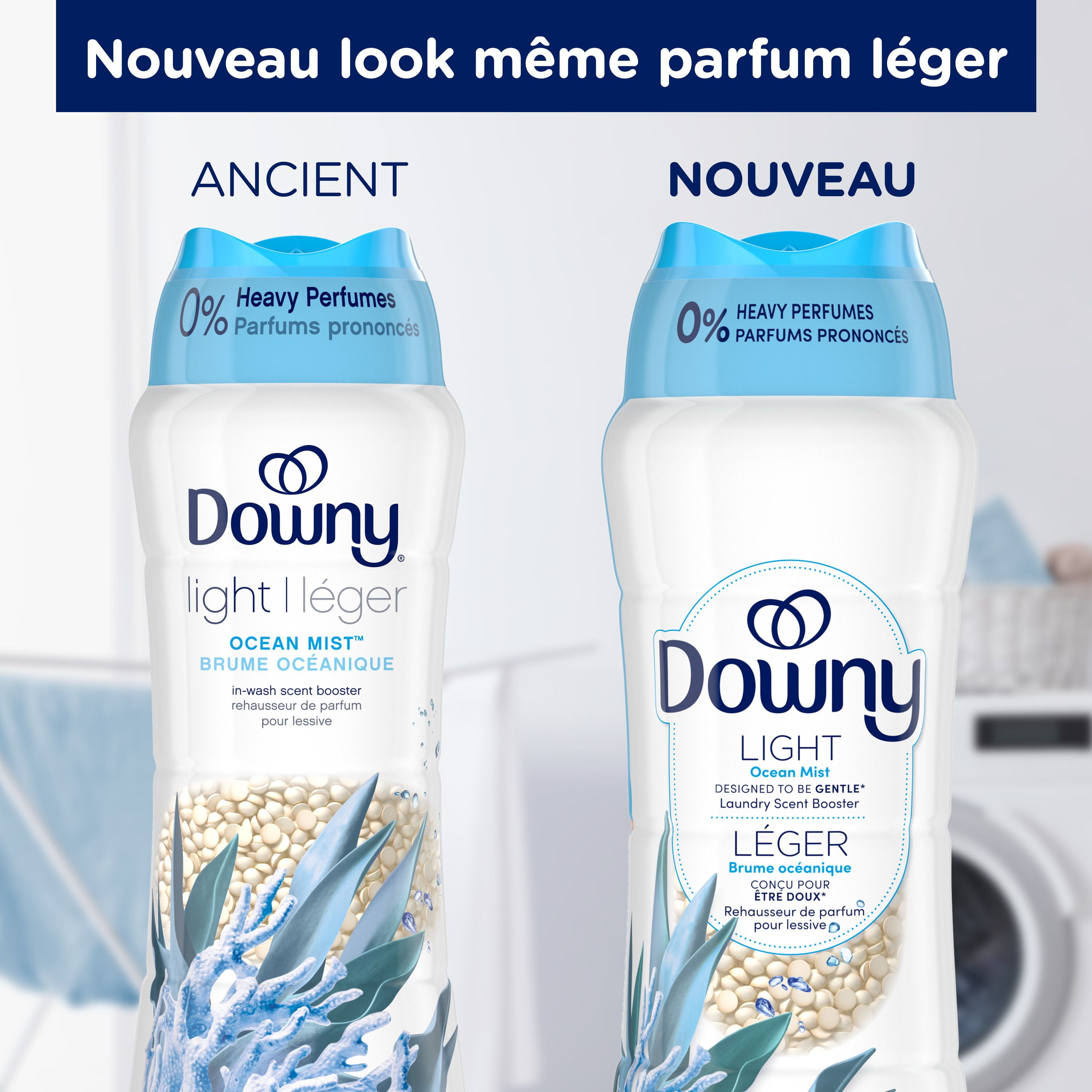 Downy Light Laundry Scent Booster Beads, Ocean Mist Scent, In-wash fabric beads designed to be gentle with a light boost of scent, No Heavy Perfumes