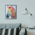 thumbnail image 2 of Stupell Industries Colorful Abstract Zebra Animal Rainbow Blue Drawing Framed Giclee Texturized Art by Grace Popp, 2 of 8