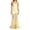 Yellow, variant on Formal Dress Women's Strapless Tube Top Bodycon Sheer Mesh Flare Train Long Stretch Maxi Gown for Nightclub Party