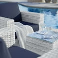 thumbnail image 5 of Side Lounge Chair Table Set, Rattan, Wicker, Light Grey Gray Blue Navy, Modern Contemporary Urban Design, Outdoor Patio Balcony Cafe Bistro Garden Furniture Hotel Hospitality, 5 of 10