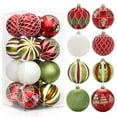 thumbnail image 5 of Riguas 16Pcs Christmas Tree Balls Ornament DIY Accessories Shatterproof 8cm Colored Printed Plastic Ball for Holiday Party Scene Layout Christmas Balls Home Wedding Decoration, 5 of 7