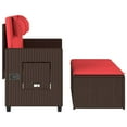 thumbnail image 5 of vidaXL Reclining Garden Bench with Cushions Brown Poly Rattan, 5 of 5