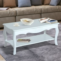 White Coffee Tables Product Image Homcom Cottage Home Wood Coffee Table