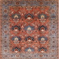 thumbnail image 1 of Ahgly Company Indoor Square Mid-Century Modern Fire Brick Red Oriental Area Rugs, 7' Square, 1 of 6