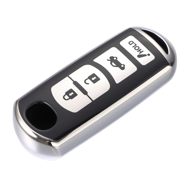 Unique Bargains TPU Key Fob Cover Case for Mazda 3 2014-2022 Key Fob Shell Protector Keyless Remote Smart Key Holder Silver Tone