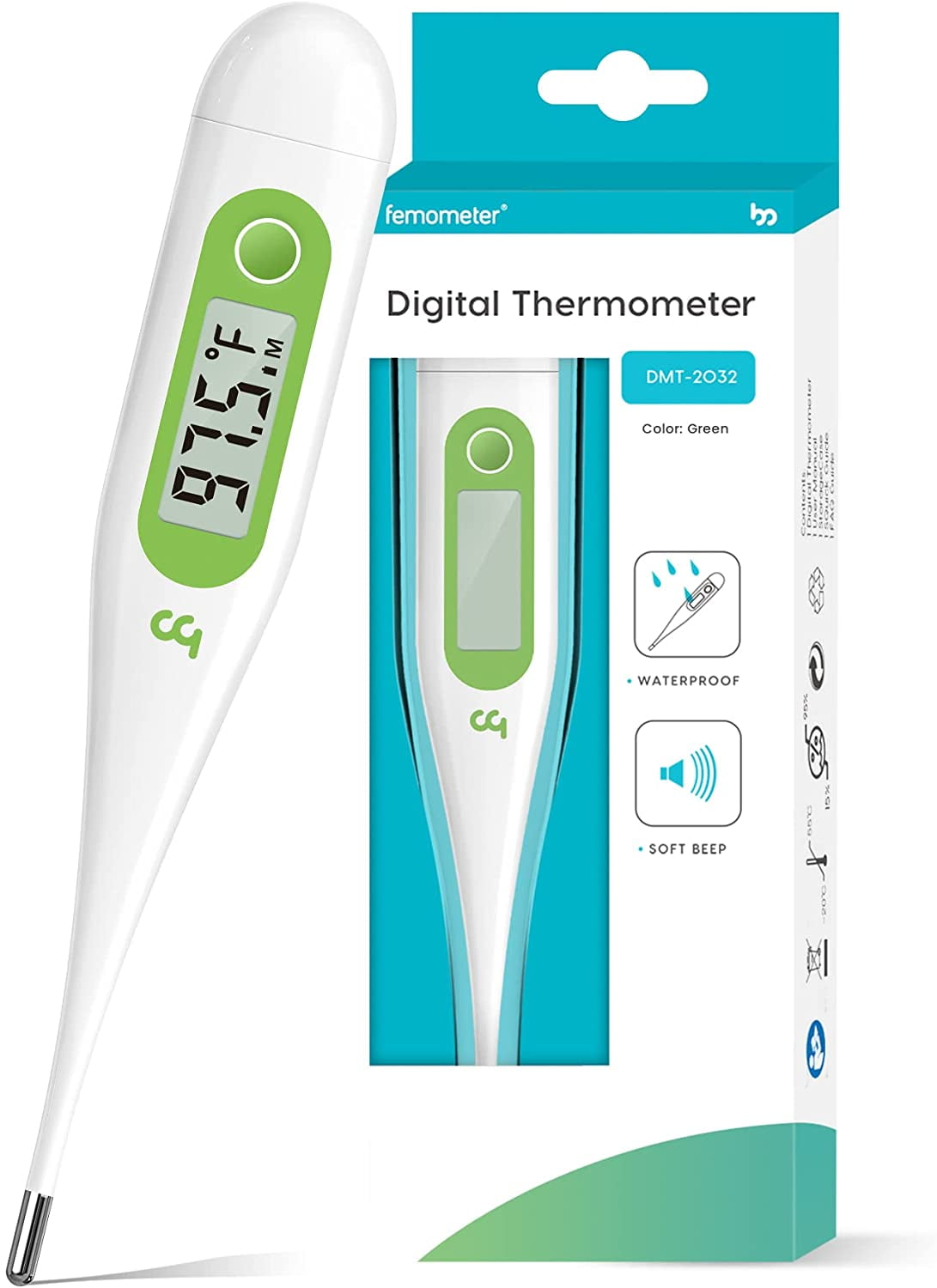 Thermometer for Adults, Oral Thermometer for Fever, Medical Thermometer with Fever Alert, Memory Recall, C/F Switchable, Rectum Armpit Reading Thermometer for Baby Kids and Adults