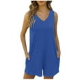 thumbnail image 1 of Summer Savings!wmjolc Basic Jumpsuits for Women Wide Leg Pants Rompers Sleeveless One Piece Rompers Running Short Athletic Jumpsuit, 1 of 7