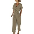 thumbnail image 2 of YueHuiYing Casual Two Piece Set for Women Shirt and Wide Leg Pants Matching Set Tracksuits, 2 of 9