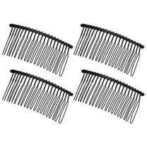 Unique Bargains 4 Pcs No Slip Hair Side Combs Accessories Metal 3" Black