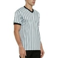 thumbnail image 4 of Toptie Basketball Referee Jersey, Officials Grey V-Neck Performance Shirt with Black Pinstripes-XL, 4 of 6