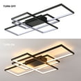 thumbnail image 6 of Garwarm Dimmable Ceiling Light, 3 Squares Modern LED Ceiling Lamps with Remote Control, 50W Acrylic Flush Mount Ceiling Light Fixture for Living Room Bedroom Kitchen(Black), 6 of 16