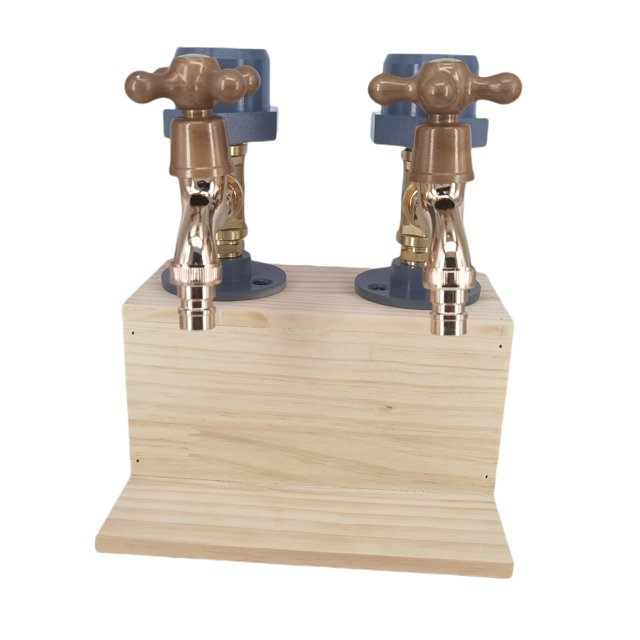 Kmbangi Wood Whiskey Dispenser with Alloy Air Vent Single/Two/Three Tap