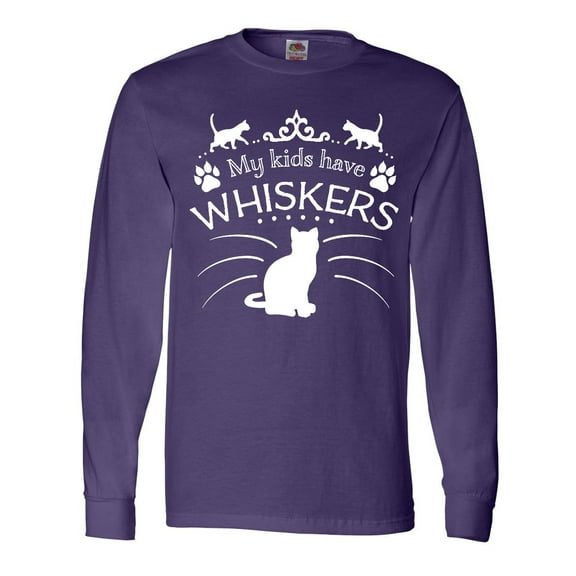 Inktastic My Kids Have Whiskers- Cat Family Pets Long Sleeve T-Shirt