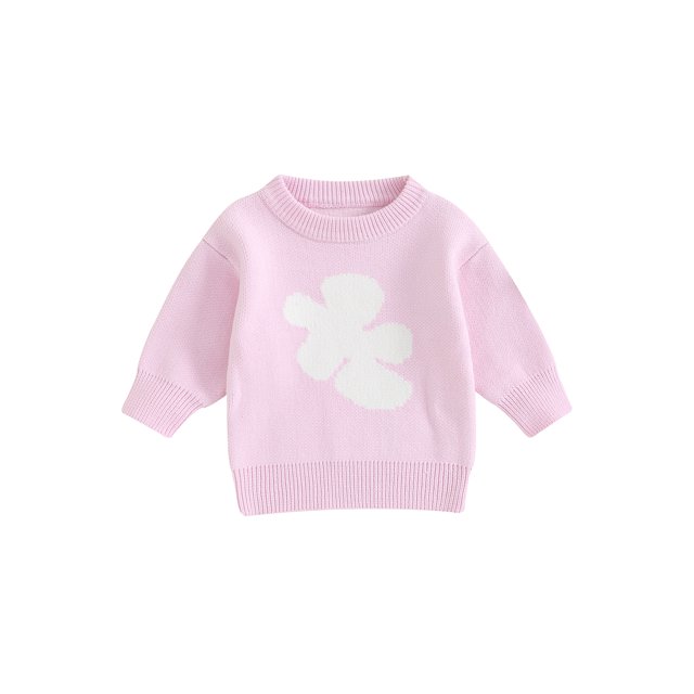 ZAXARRA Bébé Fille Hiver Pull à Manches Longues Col Rond Sweat-Shirt Imprimé Fleur Pull Pull