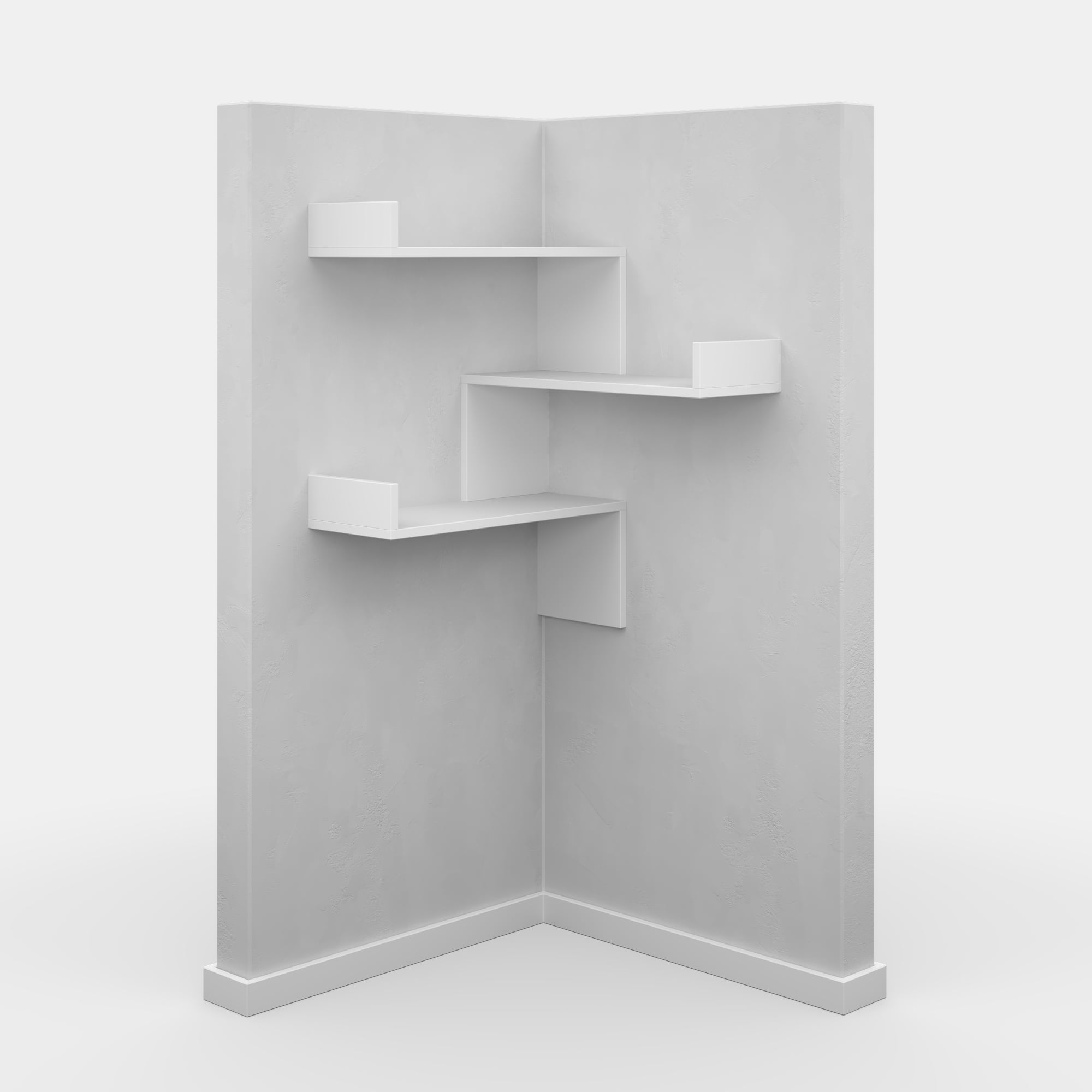 Ada Home Decor Furniture 24" 3 Tier White Walker Modern Wall Shelf